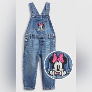 Gap BabyGap Disney Minni Mouse Denim Overalls Size:3T